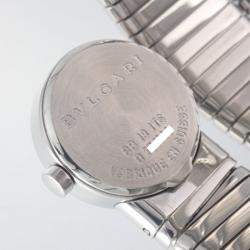 Pre Owned BVLGARI Black Stainless Steel Tubogas Snake 12P Diamond BB191TS Women's Watch 19 mm