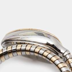 Bvlgari Green 18K Rose Gold Stainless Steel Diamond Serpenti Tubogas 102790 Women's Wristwatch 35 mm