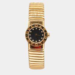 Bvlgari Vintage Expandable Tubogas BB19 2T Watch with Diamonds in 18K YG (Mini Model) 