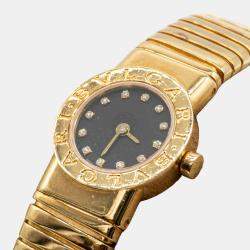 Bvlgari Vintage Expandable Tubogas BB19 2T Watch with Diamonds in 18K YG (Mini Model) 