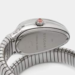 Pre Owned Bvlgari Black Stainless Steel Serpenti Tubogas 102824 Women's Wristwatch 35 mm