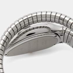 Pre Owned Bvlgari Black Stainless Steel Serpenti Tubogas 102824 Women's Wristwatch 35 mm