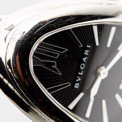 Pre Owned Bvlgari Black Stainless Steel Serpenti Tubogas 102824 Women's Wristwatch 35 mm