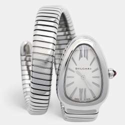 Bvlgari Silver Stainless Steel Serpenti Tubogas 101817 Women's Wristwatch 35 mm