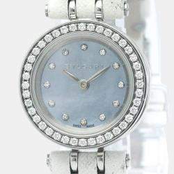 Bvlgari Blue Stainless Steel and Diamond B.Zero1 BZ23S Women's Wristwatch 24 mm