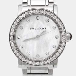 Bvlgari Mother Of Pearl Diamond Stainless Steel Bvlgari Bvlgari 102375 Women's Wristwatch 33 mm