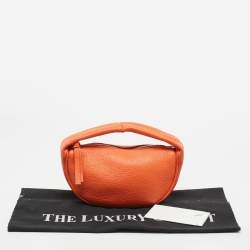 By Far Orange Leather Mini Hobo