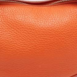 By Far Orange Leather Mini Hobo