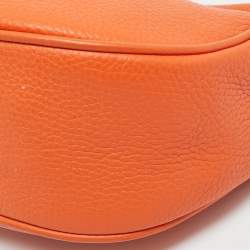 By Far Orange Leather Mini Hobo