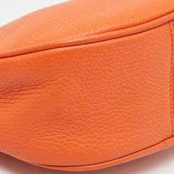 By Far Orange Leather Mini Hobo