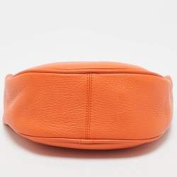By Far Orange Leather Mini Hobo