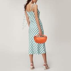 By Far Orange Leather Mini Hobo