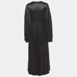 مملوكة مسبقًا فسـتان بـاي مالين بيـرغر من الـساتان الأسود مطـرز بالخرز "فريسيا" طويل مقـاس صغـير (سمول)