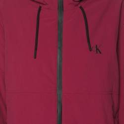 Calvin Klein Magenta Nylon Hoodie Jacket L