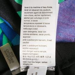 Pre Owned Calvin Klein Blue Floral Print Crepe Asymmetrical Midi Dress M