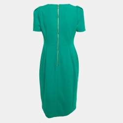 Pre Owned Calvin Klein Green Knit Knee-Length Dress M