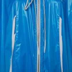 Calvin Klein Blue Synthetic Zip Front Oversized Rain Overcoat M