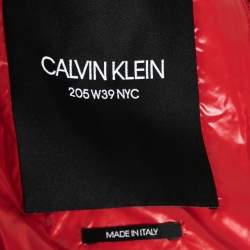 Calvin Klein Red Down Synthetic Zip Front Puffer Jacket M