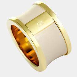 Pre Owned Calvin Klein "Spellbound" Gold Plated-PVD Stainless Steel Ring KJ0DJR1901-06