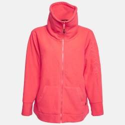Pre Owned Calvin Klein Neon Pink Synthetic Fleece Performance Jacket XXL