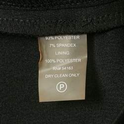 Pre Owned Calvin Klein Black Jersey Zipper Detail Sleeveless Sheath Dress M