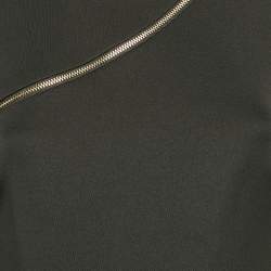 Pre Owned Calvin Klein Black Jersey Zipper Detail Sleeveless Sheath Dress M