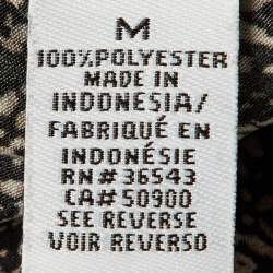 مملوكة مسبقًا Calvin Klein Black Printed Polyester Neck Tie Detail Shirt M