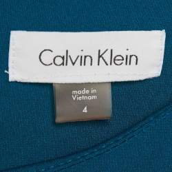 Calvin Klein Blue Jersey Bell Sleeve Short Dress S