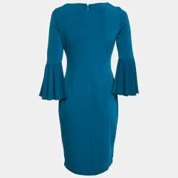 Calvin Klein Blue Jersey Bell Sleeve Short Dress S