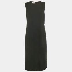 Calvin Klein Black Wool Sleeveless Sheath Dress L