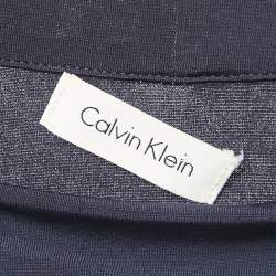 Pre Owned Calvin Klein Navy Blue Jersey Sleeveless Short Dress M
