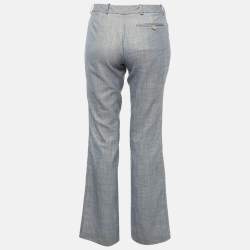 Pre Owned Calvin Klein Blue Straight Leg Mid-Rise Trousers XS
