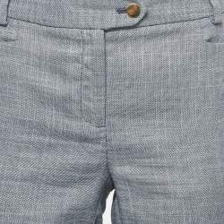 Pre Owned Calvin Klein Blue Straight Leg Mid-Rise Trousers XS