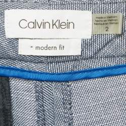 Pre Owned Calvin Klein Blue Straight Leg Mid-Rise Trousers XS