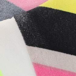 Pre Owned Calvin Klein Multicolor Printed Jersey Sleeveless Belted Mini Dress L