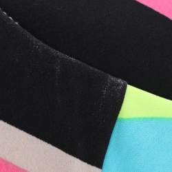 Pre Owned Calvin Klein Multicolor Printed Jersey Sleeveless Belted Mini Dress L