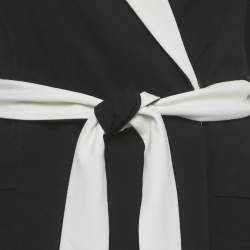 Pre Owned Calvin Klein Black Crepe Belted Sleeveless Short Dress S