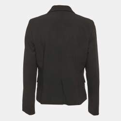 Pre Owned Calvin Klein Black Crepe Single Breasted Blazer M