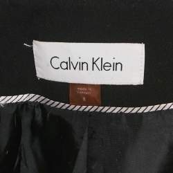 Pre Owned Calvin Klein Black Crepe Single Breasted Blazer M