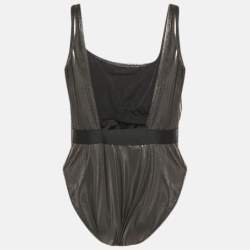 Pre Owned Calvin Klein Silver Lamé Swimsuit XXL