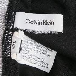 Pre Owned Calvin Klein Silver Lamé Swimsuit XXL