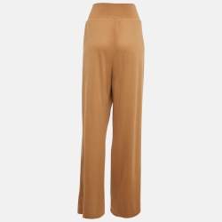 Pre Owned Calvin Klein Dark Beige Elastic Waist Loose Fit Pants XL