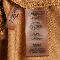 Pre Owned Calvin Klein Dark Beige Elastic Waist Loose Fit Pants XL