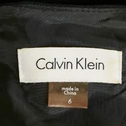 Pre Owned Calvin Klein Black Studded Crepe Sleeveless Short Dress M