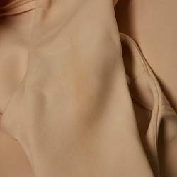 Pre Owned Calvin Klein Beige Crepe Mock Neck Mini Dress M