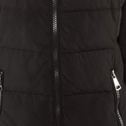 Pre Owned Calvin Klein Black Quilted Zip Up Hooded Coat S 