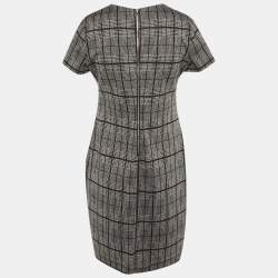 Pre Owned Calvin Klein Black /Red Checkered Knit Mini Dress M