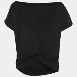 Pre Owned Calvin Klein Black Jersey Crop Top S