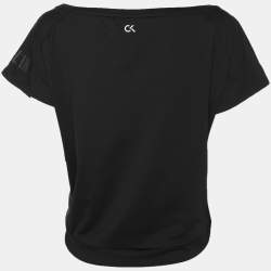 Pre Owned Calvin Klein Black Jersey Crop Top S