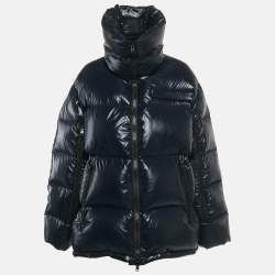 Pre Owned Calvin Klein Navy Blue Synthetic Oversized Puffer Jacket M